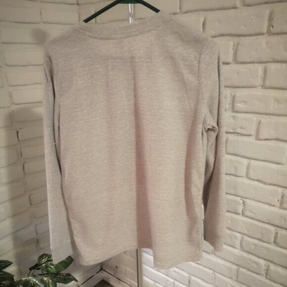 George Ladies Size Medium Light Grey Lightweight Fleece Sleep Top - Picture 2 of 7